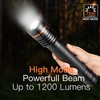 KunHe Heavy Duty Flashlight, 3 D Battery, High Lumens, Zoomable