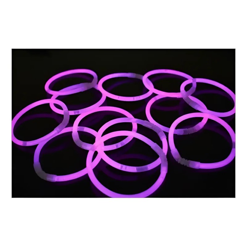 100 Pulseras Premium Glow Cyalume Neon 12 Hrs Color Rosa
