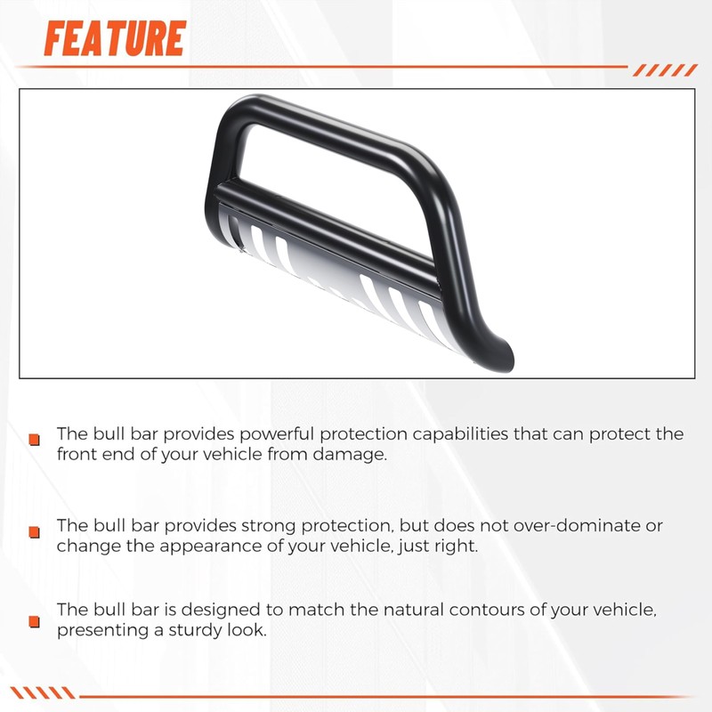 ECOTRIC Bull Bar Compatible with 2005-2015 Toyota Tacoma 3" Tube