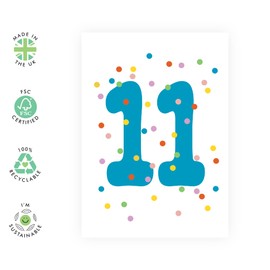 CENTRAL 23 Son Birthday Card Age Eleven - 11th Birthday Card For Kids - 11 Year Old Boy Gifts - Granddaughter Birthday Cards - Gifts For 11 Year Old Girls - Comes With Fun Stickers - Made In UK