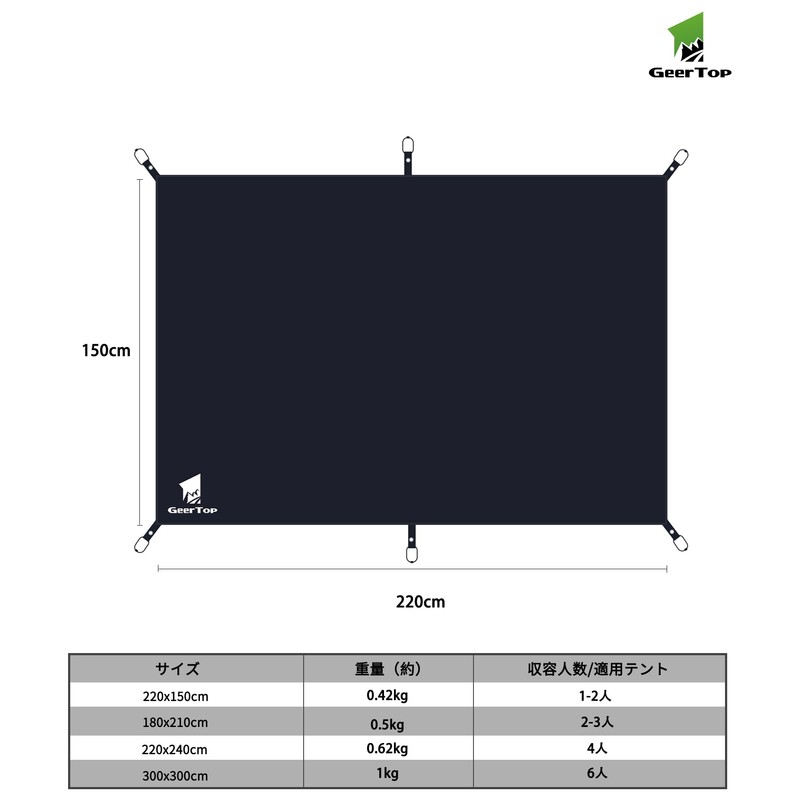 Geer Top Ground Sheet, Tent Sheet, Leisure Sheet, Waterproof Mat,