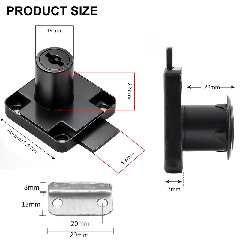 Litensh Security Cabinet Lock with Key Alike, Cylinder Zinc Alloy
