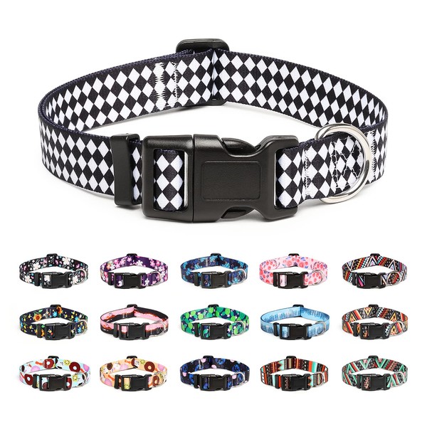 Mercano Adjustable Soft Nylon Dog Collar Comfort & Robust Patterned