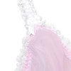 Satini Sissy Frilly Lace Fitted Sheer Bralette (Baby Pink -