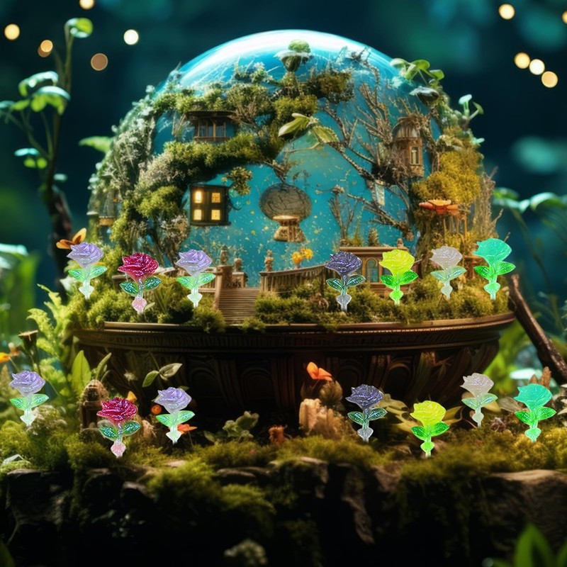 HOMICO 200 Pieces Tiny Rose Decor for Dollhouse Mini Resin