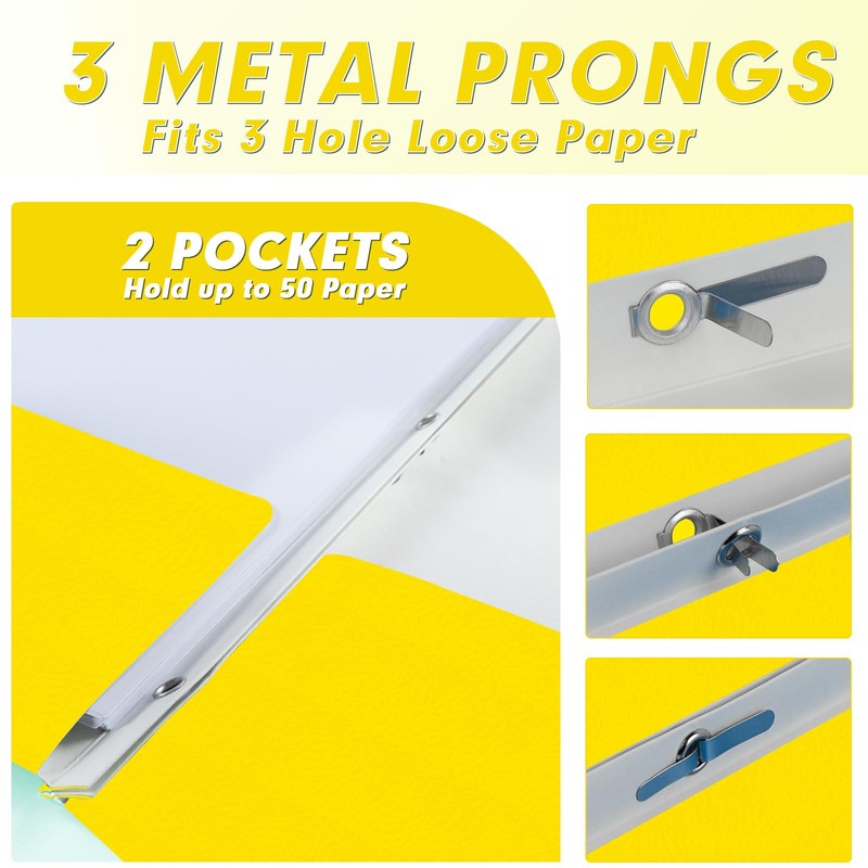 Two Pocket Folders, PANDRI 60 Pack Two Pocket Folders with