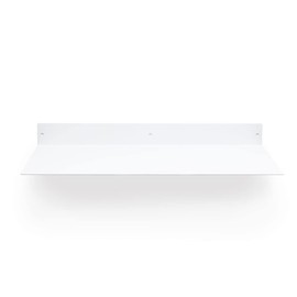 Floating Shelf Wall Mounted (11 inch x 24 inch) Heavy Duty Industrial Modern Steel, White