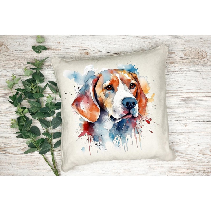Anonymous Gifting Watercolour dog printed cushion cover - perfect for
