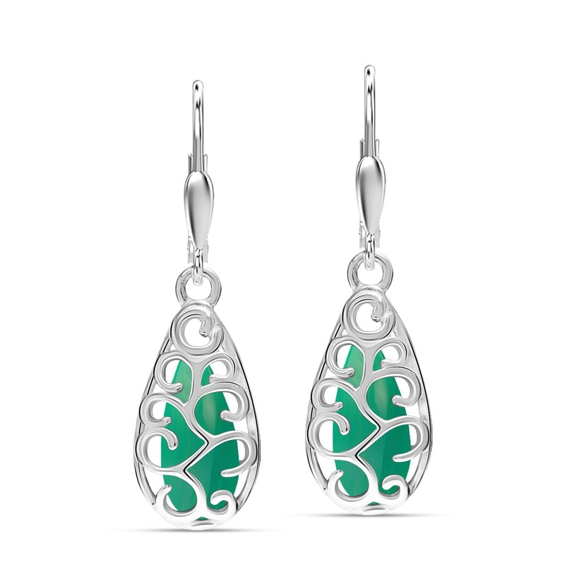 LeCalla 925 Sterling Silver Filigree Leverback Earrings for Women |