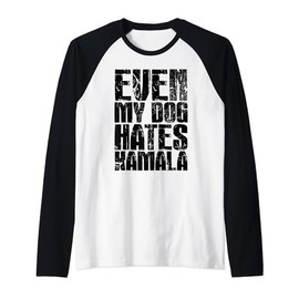 My Dog Hates Kamala Funny Trump Republican President 2024 Raglan Baseball Tee