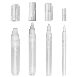 PAVIKE Refill Marker Pens Blank Blank Markers Clear 4 Different Sizes 3mm 4.5mm 6.5mm 10mm with Replacement Tip Coloring Pen Cartoon Pen Art Supplies Sign Pen Design Poster