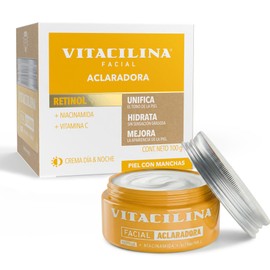 Vitacilina Crema Facial Aclaradora 100g  Crema aclarante facial Día  Noche con Retinol, Vitamina C y Niacinamida  aclara y mejora el tono de la piel, 
