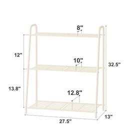 Kitsanery Metal Plant Stand Indoor Outdoor for Multiple Plants,3 Tier Plant Shelf,Large Heavy Duty Flower Holder Ladder Plant for Living Room, Patio, Balcony (White)