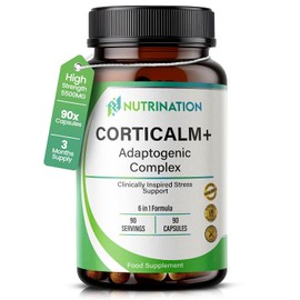 Cortisol Reducing Supplements – 6-in-1 Cortisol Detox & Blocker with Ashwagandha, Rhodiola, L-Theanine, Ginseng, Bacopa & Black Pepper – Stress Support & Adrenal Balance – 90 Capsules 3 Month Supply