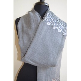 Anthropologie NWT Grey Scarf With Sequin  BorderHandwove