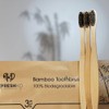REFRESHKO Bamboo Toothbrushes, Set of 3 or 100 Bulk Box,