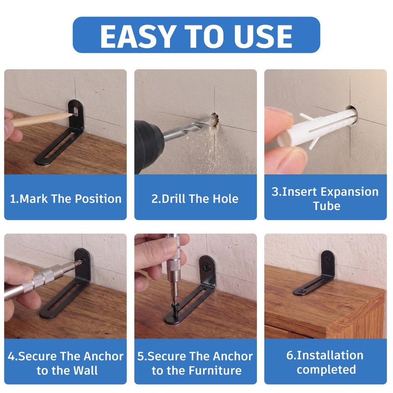 20 Pack Furniture Anchors for Baby Proofing,Keep Baby and Pet