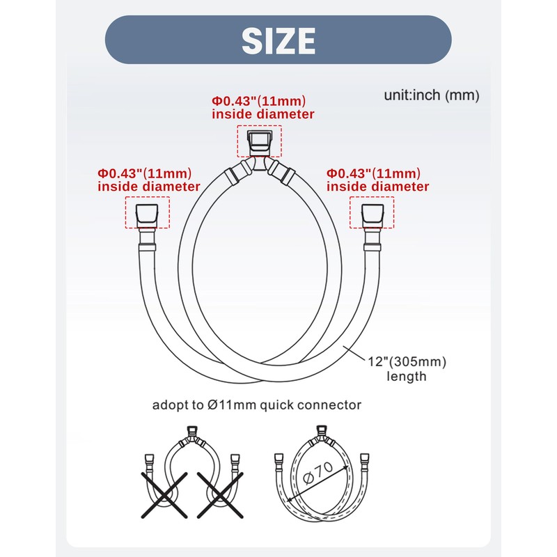 WOWOW Quick Connect Hose Hot and Cold Supply Hoses for