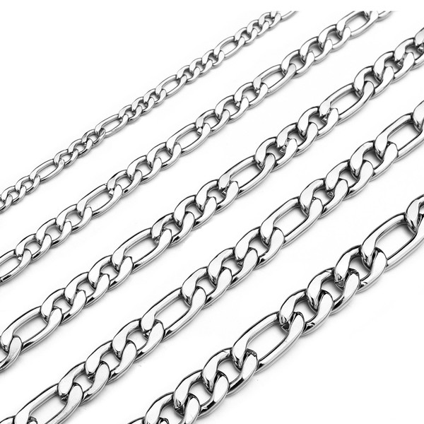 Monily 20 Inches Figaro Chain Necklace for Men 6.5MM Stainless