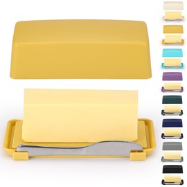 Butter Dish With Lid For Countertop, Kyraton Butter Crock With Stainless Steel Multipurpose Butter Knife, Butter Container, Kitchen Gift For Wife, Mother