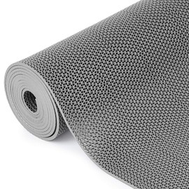 Tinideya 1.3x10 ft Non Slip Drainage Mat Anti Slip Pool Floor Mat 0.2'' Thick Outdoor Indoor Doormat PVC with Holes Grease Resistant for Bathroom Garage Basement Backyard Commercial Kitche, Grey