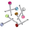 Distinct® 60Pcs/Pack Nose Studs Crystal Rhinestone Bulk Bone Straight Stud