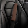 POKSRI 1P Genuine Leather seat Belt Cover pad,Real Cowhide Soft
