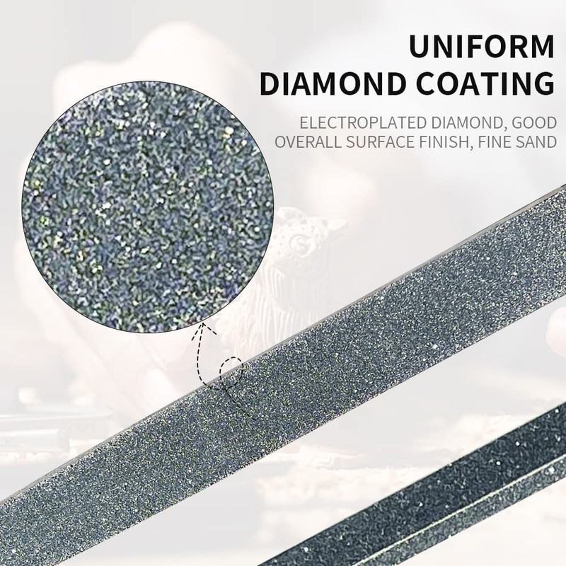 6'' inch Diamond Coated Half Round File Plastic Handle Hand