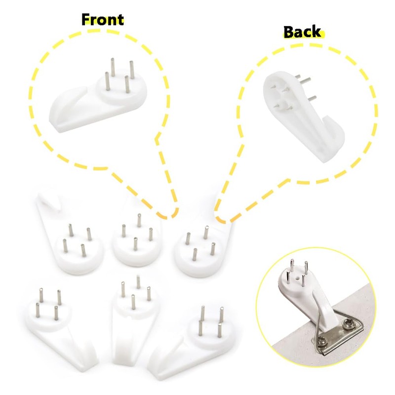 Hocansen 30 PCS Invisible Nail Wall Hooks Plastic Hardwall Hanger