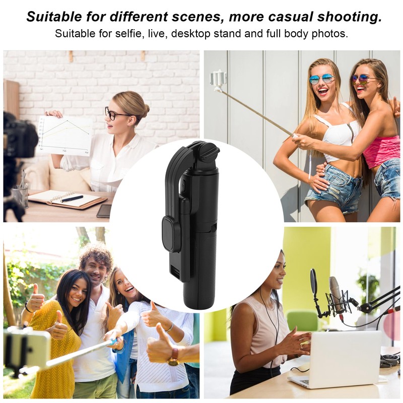 360° Rotation Phone Stand Holder Biuetooth Wireless Remote Telescopic Phone