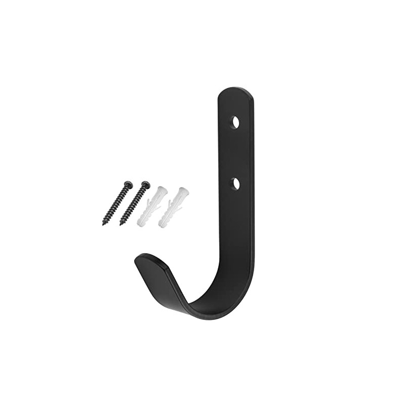 OTTFF 10 Pack Black Steel J Hook, 4-1/4" Wall Mount