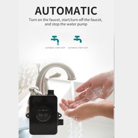 Water Pressure Booster Pump, 24V Portable Automatic Booster Pump, 100W 32LPM 25M Automatic Shower Water Pressure Booster with Smart Waterflow Switch, for Shower Kitchen (US)
