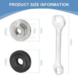 Yuhtech Angle Grinder Spare Part Round Clamp Inner Outer Flange, Grinder Nuts Multifunction Hexagonal Platen with Spanner