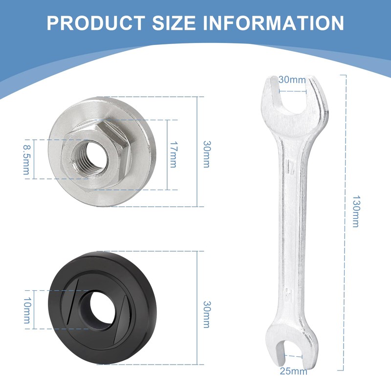 Yuhtech Angle Grinder Spare Part Round Clamp Inner Outer Flange,