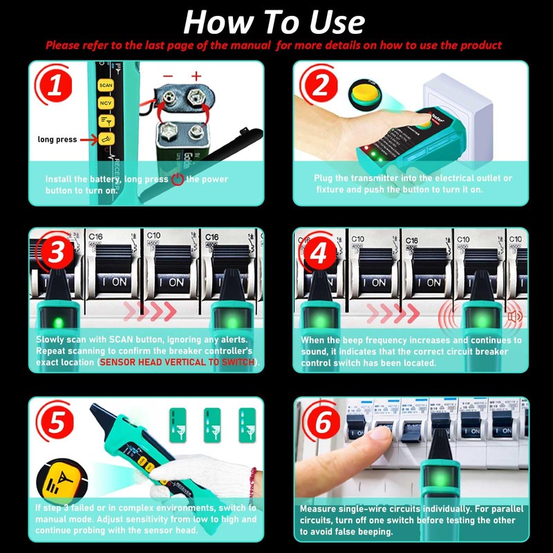 Xin Tester Digital AC Circuit Breaker Finder Tool with Integrated