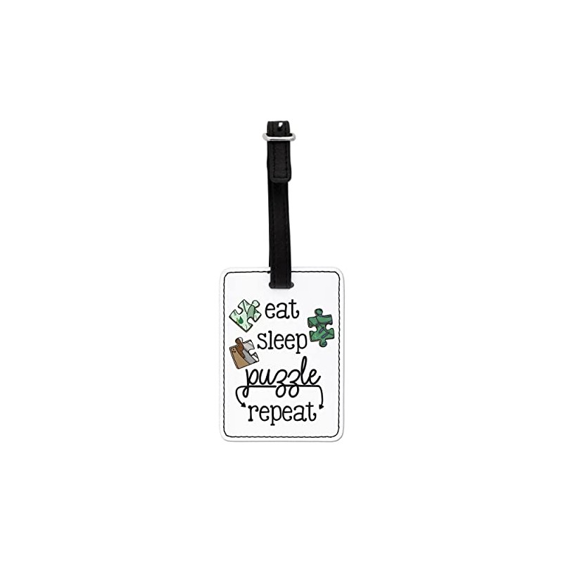 Gift Base Eat Sleep Puzzle Repeat Visual Luggage Tag with