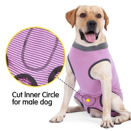 Dog Recovery Suit Abdominal Wound Protector Puppy Medical Surgical Clothes Post-Operative Vest Pet After Surgery Wear Substitute E-Collar & Cone (M (Pack of 1), Pink)