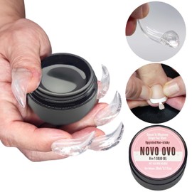 NOVO OVO Solid Nail Gel 8 in 1, UV Curing Glue for Acrylic Artificial Nails to Stick on Soft Gel Nail Tips, Non-Sticky 3D Gel for Acrylic Nail Sculpture and Decoration, Builder Gel x 20ml