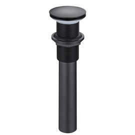 HEATGENE Bathroom Sink Drain Matte Black, Pop Up Drain without Overflow, Pop Up Drain Stopper for Bathroom Sink, Bathroom Sink Drain Stopper Pop Up, Fits 1-1/2" Opening with a 1-1/4" Tailpiece