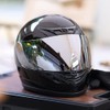 TCT-MOTORPARTS DOT Full Face Helmet Visor Mirror Sun Shield Street Sport Motorcycle Adult Helmet Gloss Black, Medium