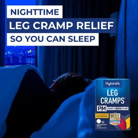 Hyland's Leg Cramps PM, Relief of Nighttime Leg, Calf, and Foot Cramps, 50 Quick-Dissolving Tablets 2-Pack (100 Total)