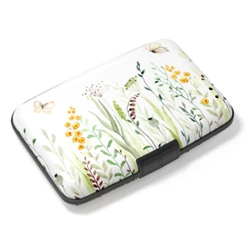 Credit Card Holder, Mini Aluminum Card Wallet RFID Blocking Slim Metal Hard Card Case for Women Men, Butterfly Flowers