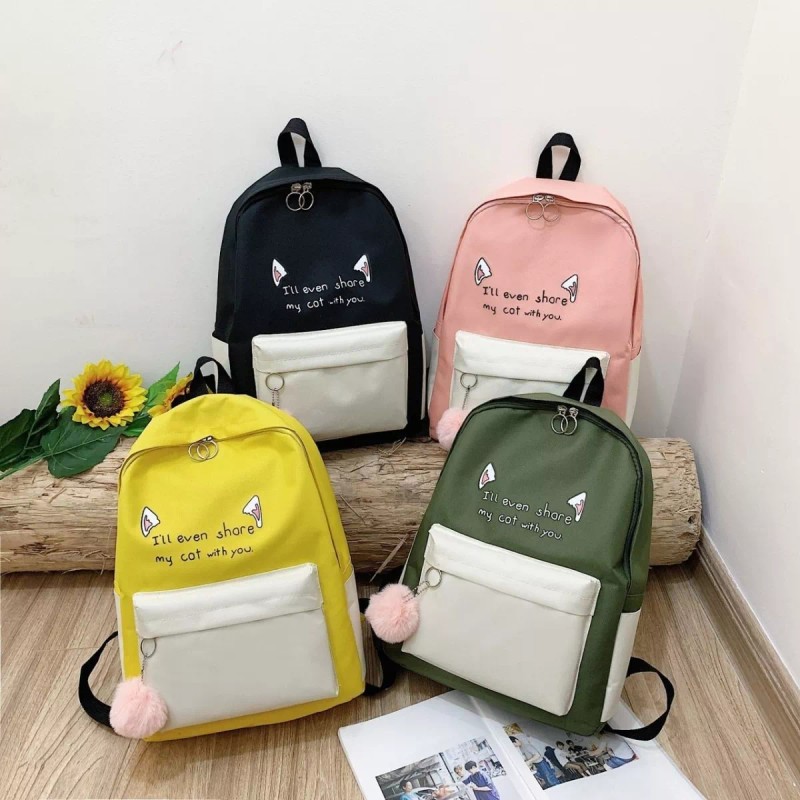 Yuqing Mochila Lindas Orejas De Gato Escolar Y Moderno De