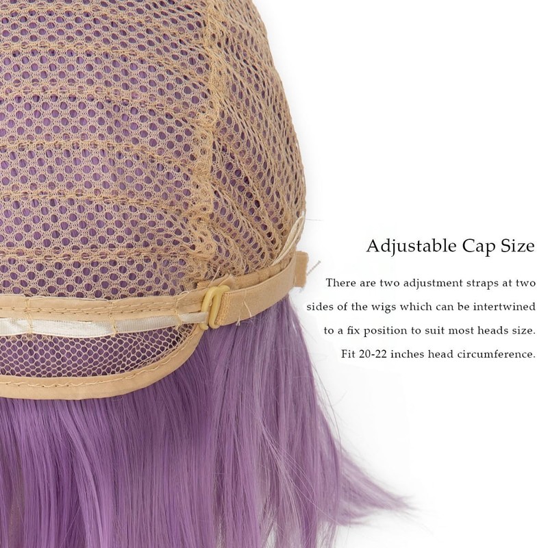 Modernfairy Light Purple Wig Short Anime Cosplay Wigs with Bangs
