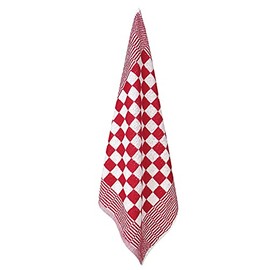 Treb AD Hand Towels, Red and White Chequered, 50 x 50 cm, Pack of 6