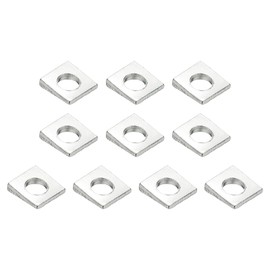 PATIKIL 10pcs Beveled Square Washers, M8x18mm Square Beveled Washers Bearing Strut Plate Flat Pad Spacer Carbon Steel for 8mm Bolts Wedge Shim Leveling Fastener Nut Bolt Gasket, Silver