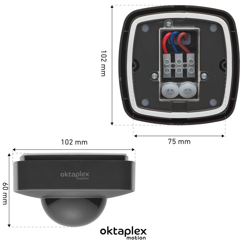 Oktaplex Set of 2 Tim Motion Detectors 360 Degree Outdoor