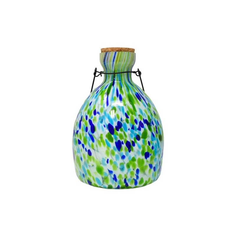 Blue and Green Hanging Glass Wasp Trap