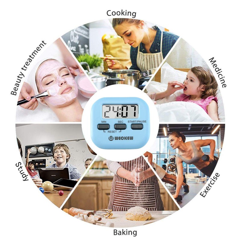 Kitchen Timer, WECKEW 2 Pack Digital Kitchen Timer Magnetic Countdown