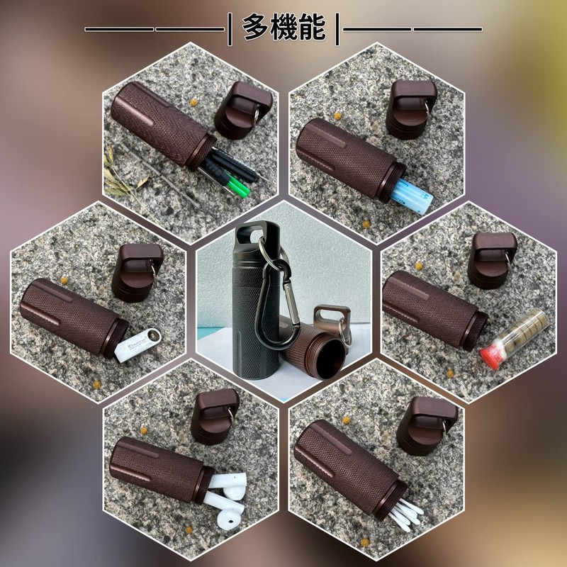Portable Ashtray, Completely Waterproof, Pill Case, Carabiner, Moisture Resistant, Pressure